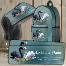 Eternal Bond, Black and White Swans in Love. 