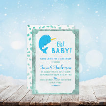 Narwhal Nautical Baby Shower by 3Cattails