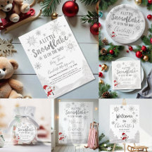 A little snowflake is on the way Gray Baby Shower