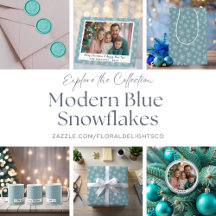 Modern Blue Snowflake Patter 