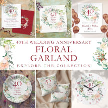 40th Wedding Anniversary Ruby Floral Suite