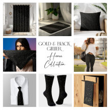 Gold glitter and sparkles on black