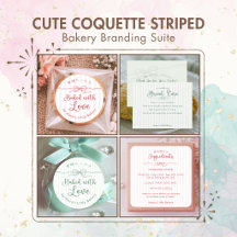Cute Coquette Striped Bakery Branding Suite