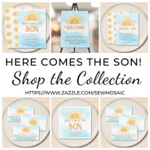 Here Comes The Son Blue Baby Shower Collection
