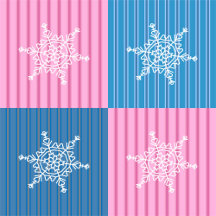 Fun and Fancy Pink & Blue Snowflake