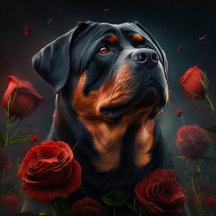 Assiettes en carton chien Rottweiler 