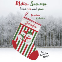 Mellow Snowmen - Xmas red green