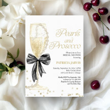 Black Bow Pearls and Prosecco Bridal Shower Suite