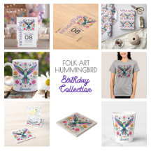 Colorful Folk Art Hummingbird