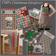 Christmas -- 1940s Christmas Gingham