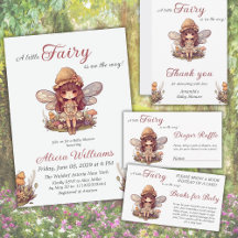 Enchanted Fairy with Mushrooms Girl Baby Shower