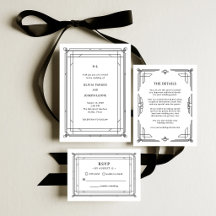 Letterpress Deco   Classic Elegance Wedding