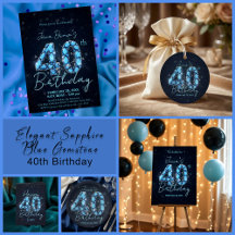 Elegant Sapphire Blue Gemstone 40th Birthday