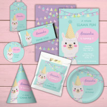 Cute pastel llama birthday