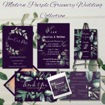 Modern Purple Greenery Wedding Collection