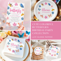 Cute Colorful Butterflies Kid's Birthday