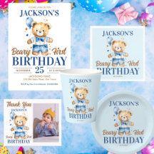 Beary first boys birthday teddy bear themed party