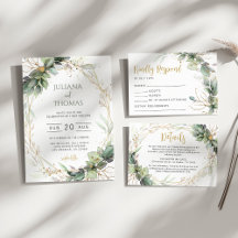 Elegant Eucalyptus Greenery Gold Frame Wedding  