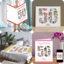 50th Birthday Photo Collage Numbers