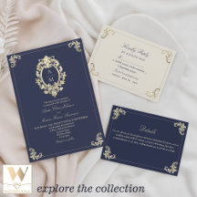 Baroque Navy Blue and Gold Wedding Suite