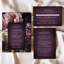 Fine Art Floral Elegant Wedding Invitation Suite
