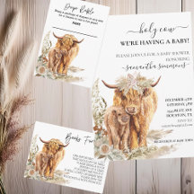 Boho Highland Cow Baby Shower 