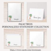 Palm Trees Personalized Stationery Collection