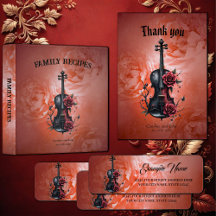 Gothic black violin with red roses