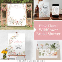 Pink Floral Wildflower Bridal Shower