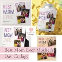 Best Mom Ever Mother's Day Collage Purple Pastel