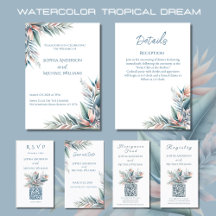 Watercolor Tropical Dream Wedding Collection