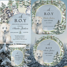 oh boy winter baby shower baby shower invitations