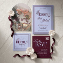 Luxury Periwinkle and Plum Formal Wedding Suite