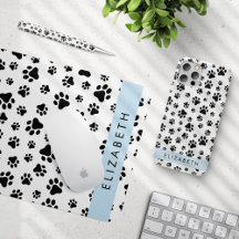Black Paws Pattern, Blue - Home Decor Collection