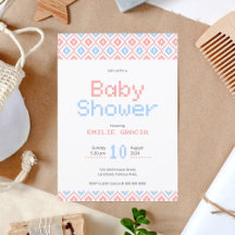 Baby Shower Party Supplies | Pixel Weaving Theme 