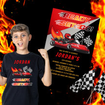 Red and Black Kid's Go Kart Racing Birthday Party