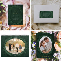 wedding + holidays   emerald green laurels