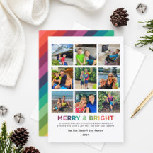 Merry and Bright Rainbow Holiday Cards