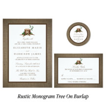 Rustic Monogram Tree On Burlap