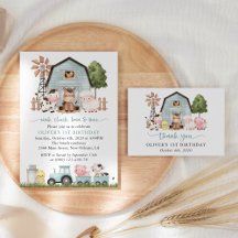 Farm Animals, Blue Barn First Birthday Collection