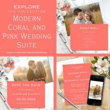 Modern Coral and Pink Photo Wedding Collection