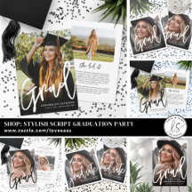 Simple Elegant Brush Script Graduation Party
