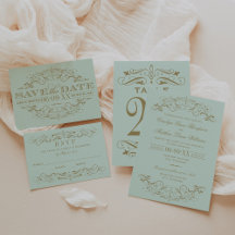 Vintage Mint and Antique Flourish Wedding