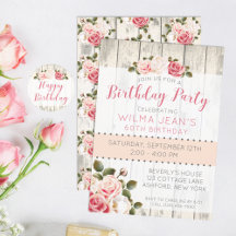 Shabby Pink Roses Birthday Collection