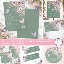 Lifetime Of Butterflies Green Floral Bridal Shower