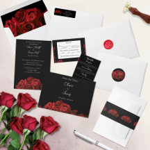 Red Roses White Black Elegance Timeless Wedding