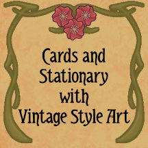 Cards and Stationary with Vintage Style Art