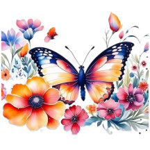 Butterfly and Flowers Girl's Baby Shower