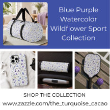 Blue Purple Watercolor Wildflower Sport Collection