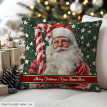 Classic Vintage Watercolor Santa Claus Pillows